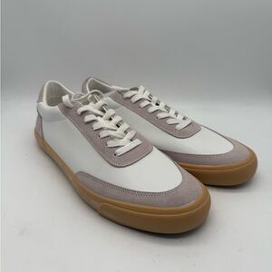 BRAND NEW Express White Sneakers PU Leather with Suede Detail Gum Sole Size 11